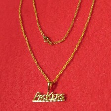 GREEN BAY PACKERS SPORTS TEAM 14KT GOLD PLATED CHARM WITH 24" ROPE CHAIN