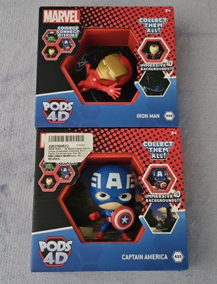 WOW PODS 4D Marvel - Captain America & Iron Man, Unique, Connectable (2 Pack)