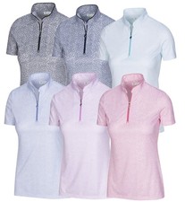 Greg Norman ML75 Umbrella Print Zip Polo Golf Shirt - G2S22K469 - New