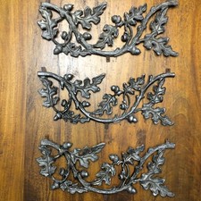 Vintage Architectural Wall Decor Leaves & Acorns 3 Set w/ Tabs Porch Screen
