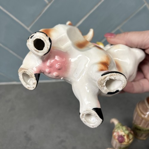 Estatuilla vintage TILSO VACA kitsch colgante sal, pimienta, vinagre, aceite - Imagen 17 de 19