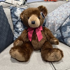 FAO Schwarz Dark Brown Teddy Bear Red Ribbon LARGE 22  Toys R Us 2012