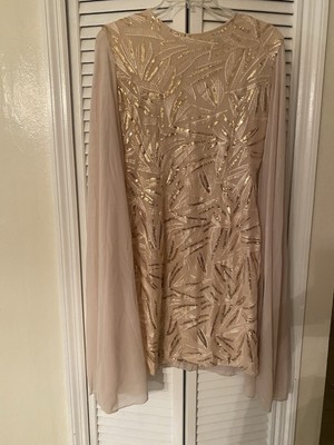 Shein Gold Wine Color Glitter Party Dress Women's Size Large Sexy