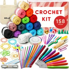 Crochet Kit for Beginners Adults and Kids - Beginner Crochet Kit for Adults w...