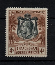 Gambia KGV 4/- brown SG140 fine mint LHM WS45210