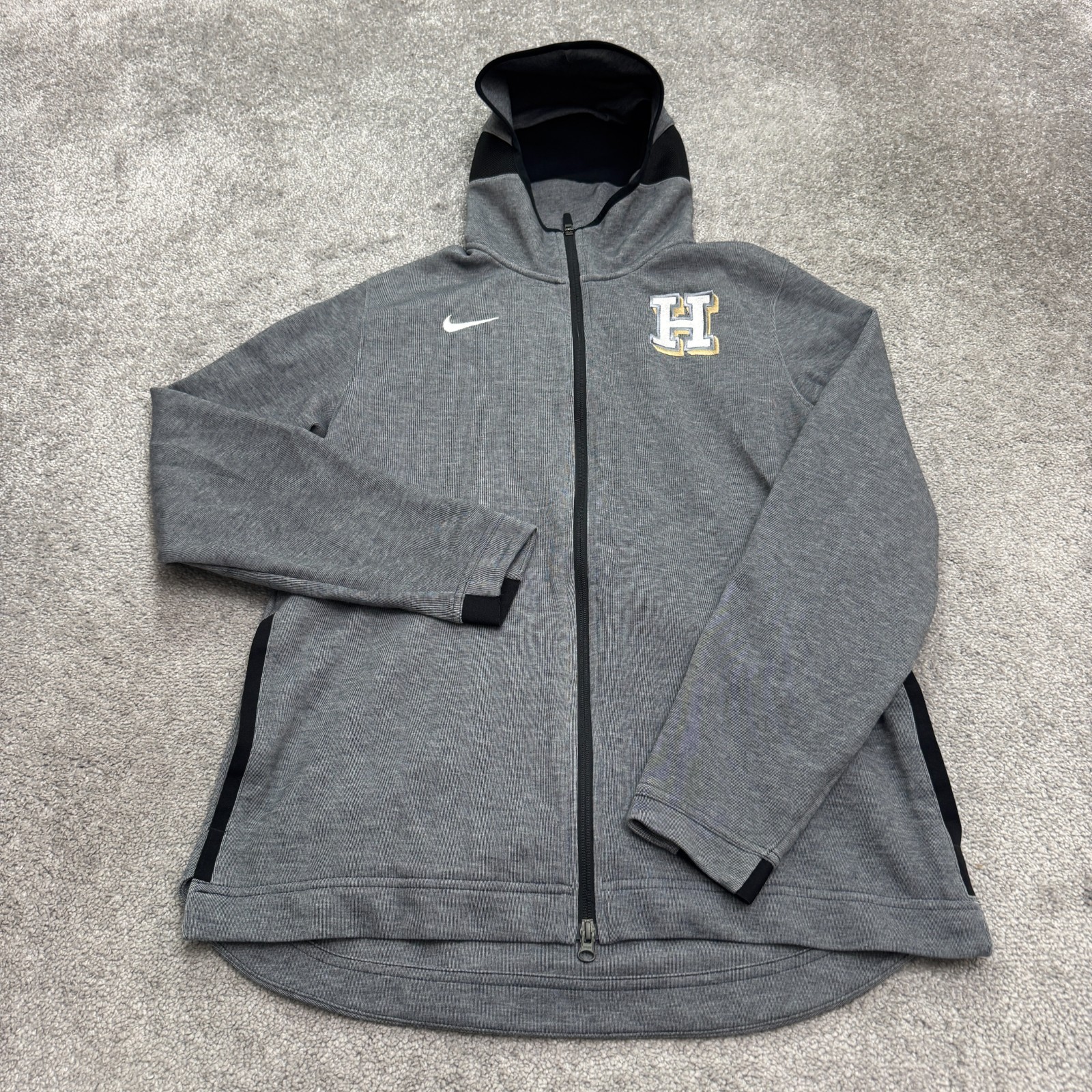 SACAI X NIKE Nike Dri Fit Hamilton Full Zip Felpa con Cappuccio Giacca Uomo Large Grigio Attivo Atletico