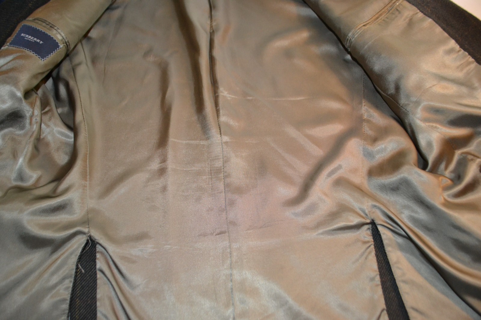 Burberry London Men Wool Checked 2 Front Button Sports Coat Sz 42R thumbnail 10