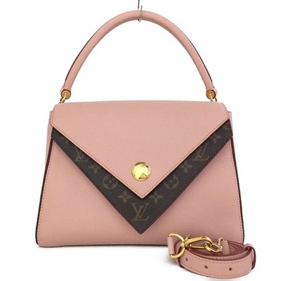 EGA Louis Vuitton Double V Leather 2WAY Hand Bag Pink*/6BH0252