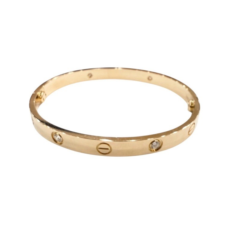 Cartier Love Bracelet 4P Diamond 18K Rose Gold P0037656