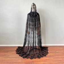 Lace Cape Shawl, Wedding Shawl, Dance Party, Black and White Shawl