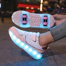 Kids USB Glow Roller Skates - Safe, Fun Nighttime Adventure