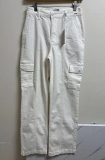 Judy Blue Women’s High Waist White Cargo Jeans Pants Size 5/27 JB88796