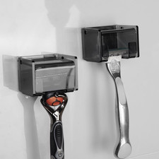 2 Pack Acrylic Razor Holder with Cover for Shower, Wall Mounted Razor Shaver Org