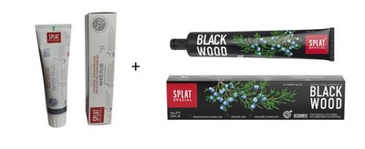 SPLAT BLACKWOOD + SPLAT WHITE PLUS  hellere weißere Zähne - Kohle Zahnpasta