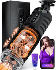 Male Masturbaters Automatic HandsFree Rotating Cup Thrusting Stroker Lubricants