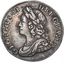 1731 Threepence - George II British Silver Coin - Very Nice