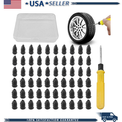 60PCS Tire Repair Rubber Nail Kit Screwdriver Car, Truck, Motorcycle,Size: 60PCS