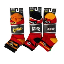 6 Pairs Swag Men's Quarter Performance Socks Doritos Cheetos Pringles One Size