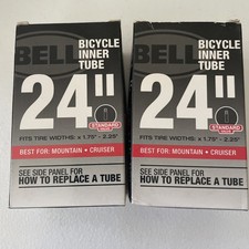 Bell 24  Inch Bicycle Tire Inner Tube Lot Of Two Schrader Standard Valve