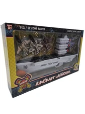 14in Aircraft Carrier Toy Set with Military Aircrafts, Built in Foam Blaster