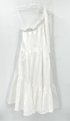 WHITE ONE SHOULDER MAXI DRESS medium graduation engagement boho tiered cottage | eBay WHITE ONE SHOULDER MAXI DRESS medium graduation engagement boho tiered cottage | eBay