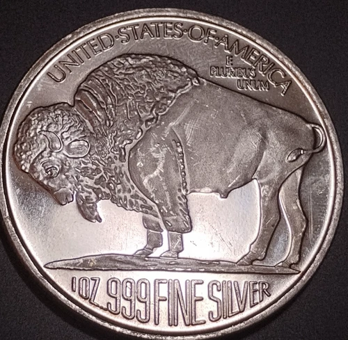 Buffalo Indian Head  1 troy oz. .999 Silver Round SilverTowne Mint T335