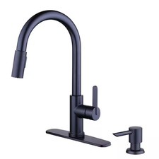 Glacier Bay Paulina 1 Handle Kitchen Faucet Pull Down Spray Matte Black w soap
