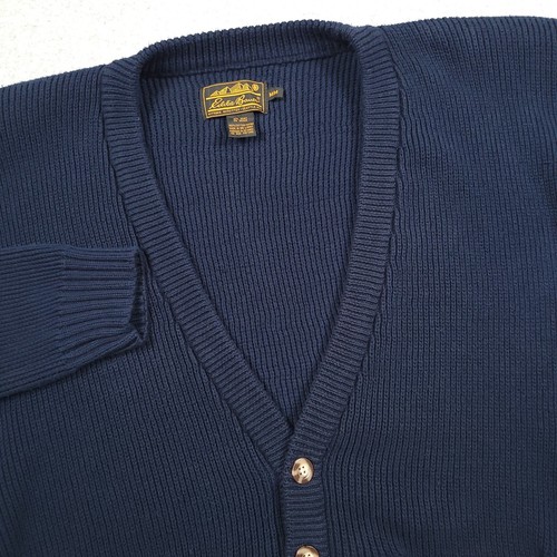 Vintage Eddie Bauer Sweater Mens Medium Cotton Cardigan Fisherman 90s Outdoor