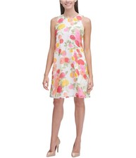 Tommy Hilfiger Womens Floral Trapeze Dress, pink, Petite, 2P