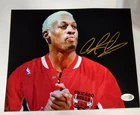 Dennis Rodman Signed METALLIC Photo 8x10  NWO Bulls Worm Autograph HOF JSA HOGAN