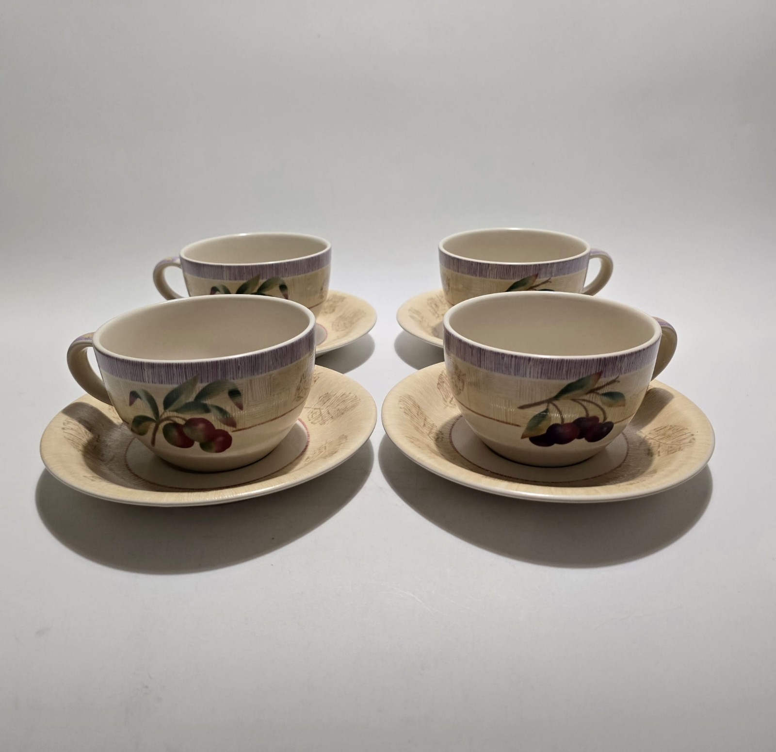 Juego de 4 tazas y platillos de desayuno M&S Wild Fruits de colección