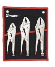 Wurth 3 Piece Locking Pliers Set Supplied In A Tool Roll 071409103 Wurth 3 Piece Locking Pliers Set Supplied In A Tool Roll 071409103