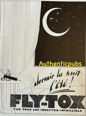 1929 FLY TOX INSECTICIDE INSECT SLEEPING AT NIGHT CLEAR MOON AD PUB