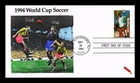 WORLD CUP SOCCER 50C FIRST DAY ISSUE DYNAMITE HAND COLORED US COVER