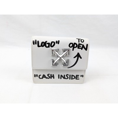 Off-White Jitney 0.7 '' Cash Inside '' Cross Body Bag in White Brand New Size: OS 