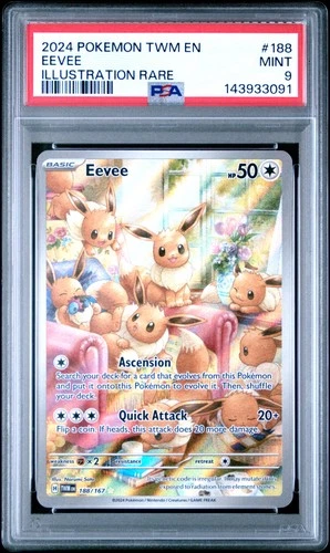 Eevee 188/167 Illustration Rare Twm En-twilight Masquerade Pokemon PSA 9 *091