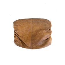 Vintage Midcentury Soft Tan Leather Slouch Clutch Purse