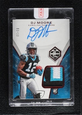 2018 Panini Limited Ruby Spotlight 2/10 DJ Moore RPA Rookie Patch Auto RC 0g6k