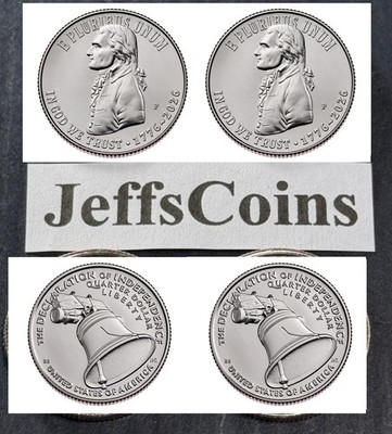 2026 P D 4x Jefferson Liberty Bell  Quarters PD BU SemiQ 4 Coins