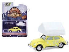 VOLKSWAGEN CLASSIC BEETLE W/CAMP'OTEL CARTOP TENT 1/64 BY GREENLIGHT 38080 A