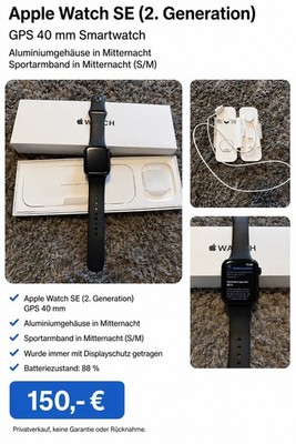 Apple Watch SE (2. Generation) GPS 40 mm