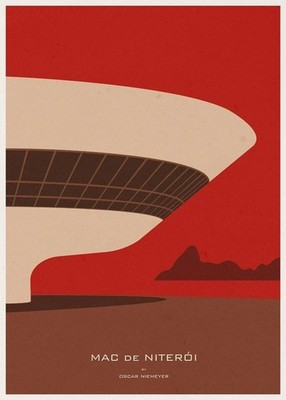 MAC de Niterói Oscar Niemeyer Modern Architecture Poster Print 24x36