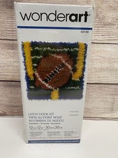 Wonderart Latch Hook Kit 12"x 12" Football Fun Football Fan Activity NEW Sealed
