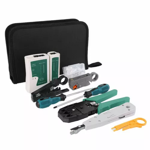Network Pliers Ethernet LAN RJ45 Cable Tester Crimper Crimping Tools Set Kit - Picture 1 of 10