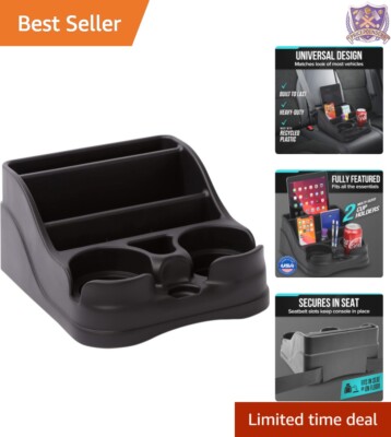 Compact Vehicle Organizer with Cup Holders - Fits Cars, Trucks ...