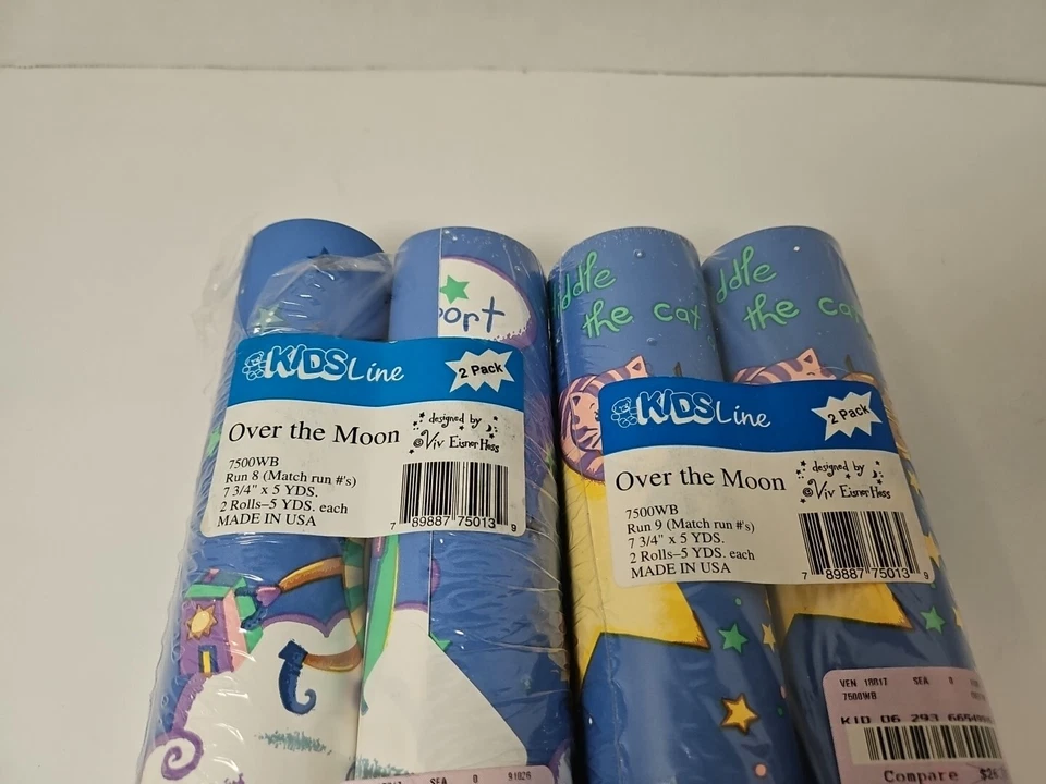 Новый лот из Четырех Винтажных Детских Обоев Line Over The Moon Граница Viv Eisner Hess - Изображение 4 из 4