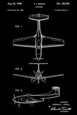 1948 - Curtiss-Wright Airplane - F. I. Steele - Patent Art Poster