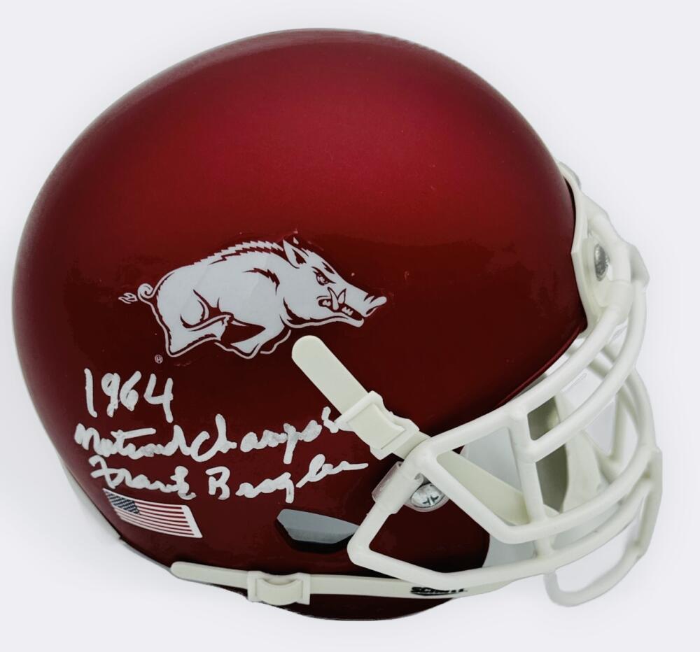 FRANK BROYLES Autographed Signed ARKANSAS RAZORBACKS MINI HELMET BECKETT BAS K55 