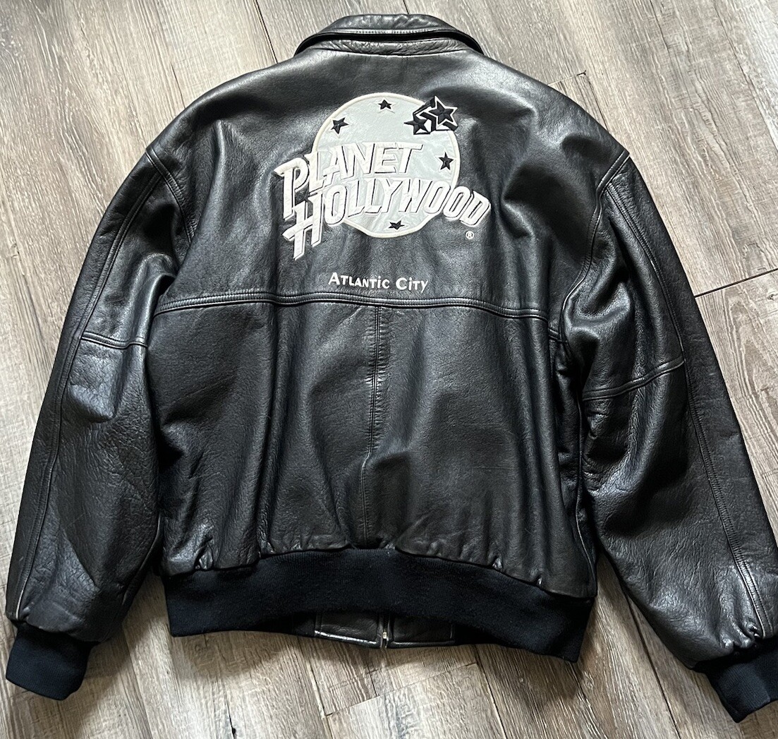 Vintage 90's Planet Hollywood ATLANTiC CiTY Leather Black Vintage 90's Planet Hollywood ATLANTiC CiTY Leather Black