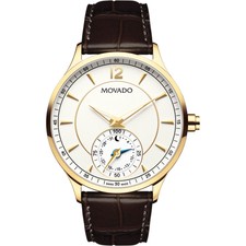 movado men's swiss made hybrid circa leather strap smartwatch